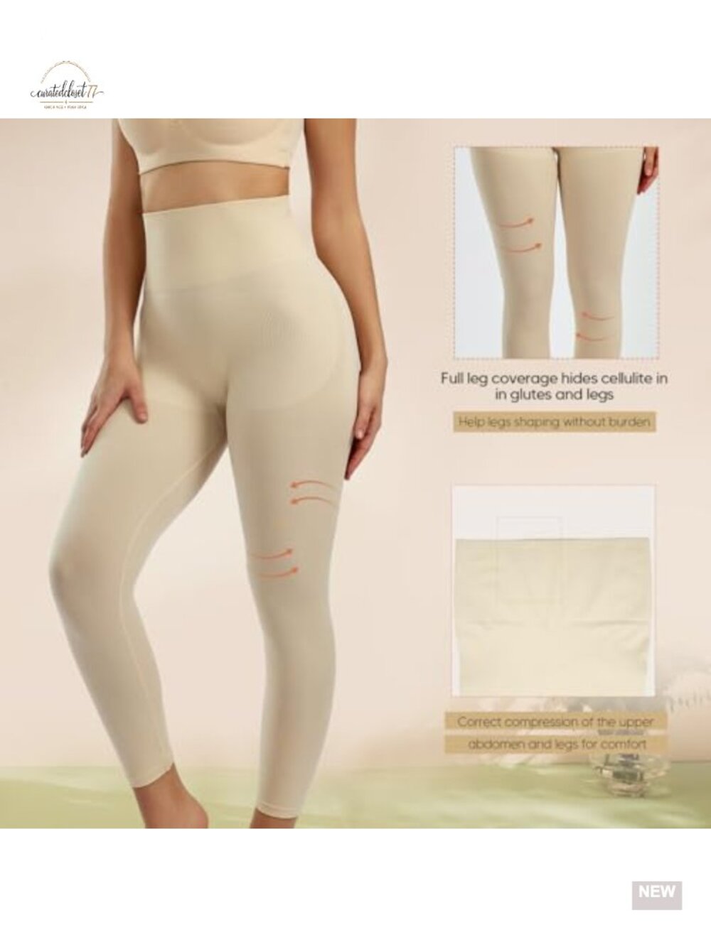 High Waist Shapewear Leggings Tummy Control Butt Lift Thigh Slimmer Compression - Picture 2 of 4